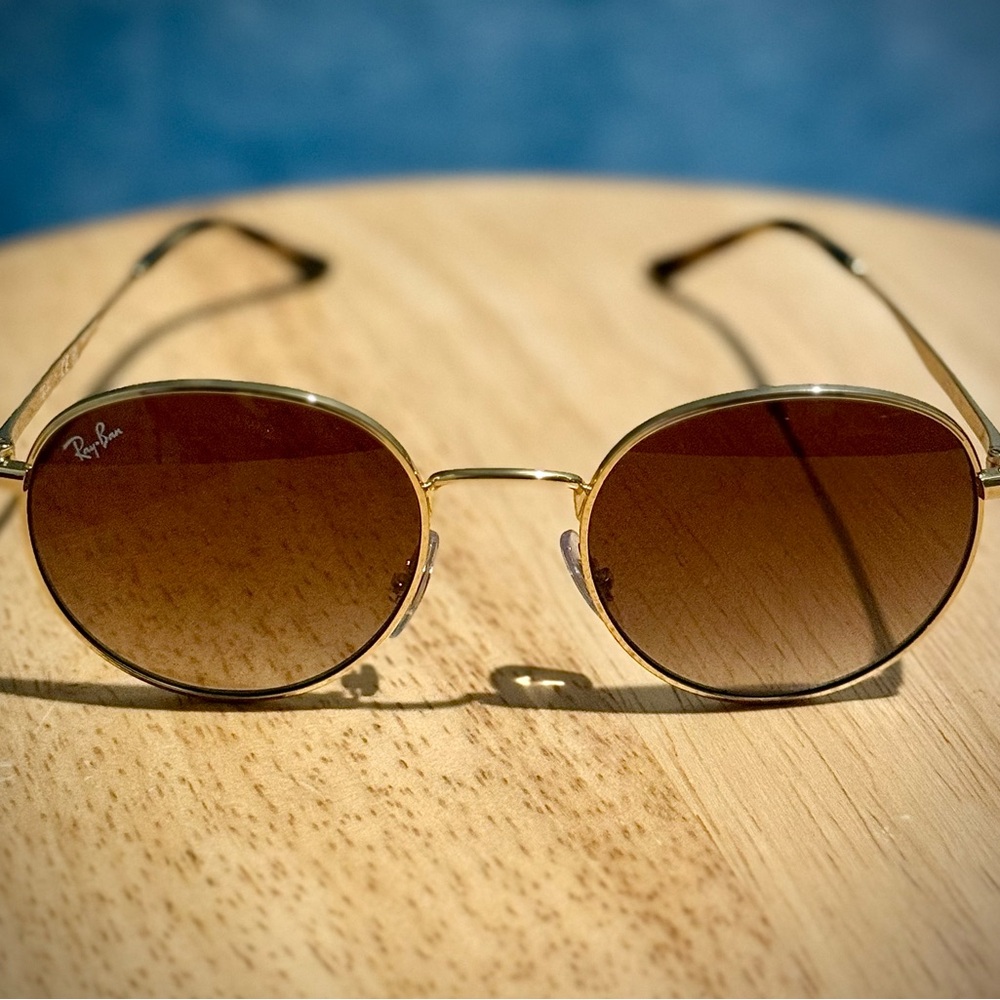 Ray-Ban Gold Frame Sunglasses with Brown Lenses